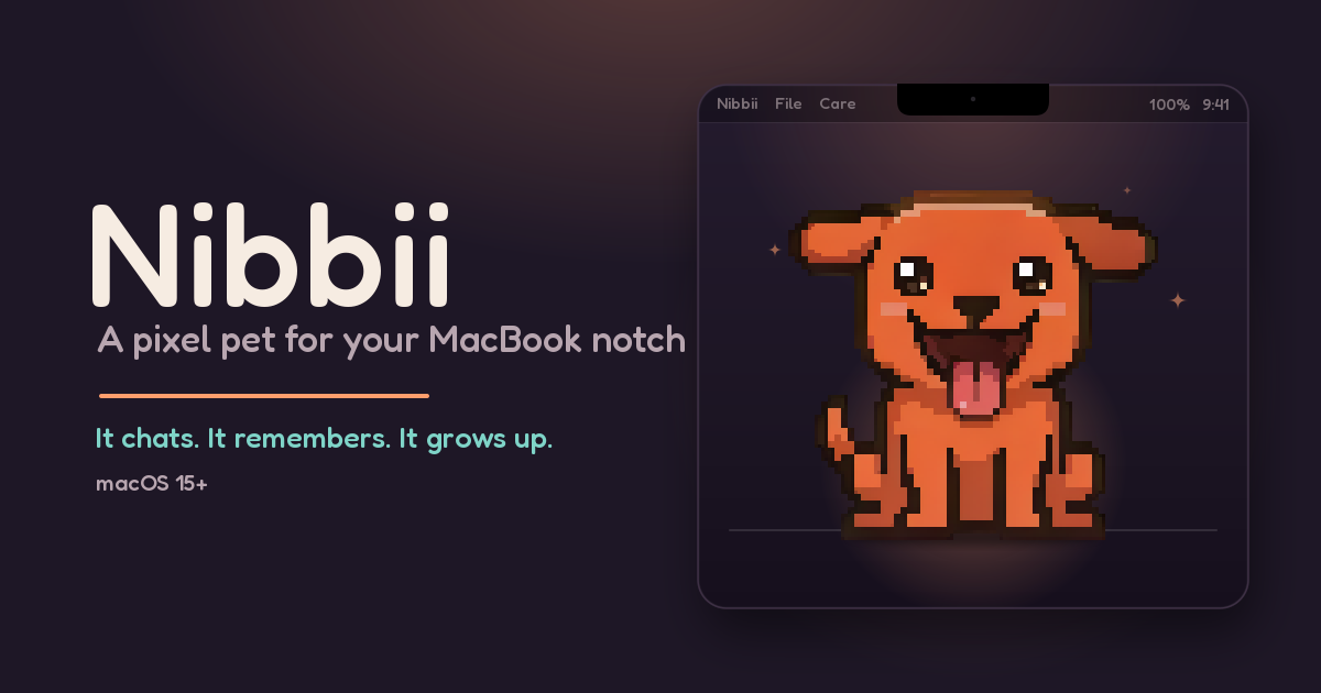 Nibbii: Desktop Pet for the MacBook Notch