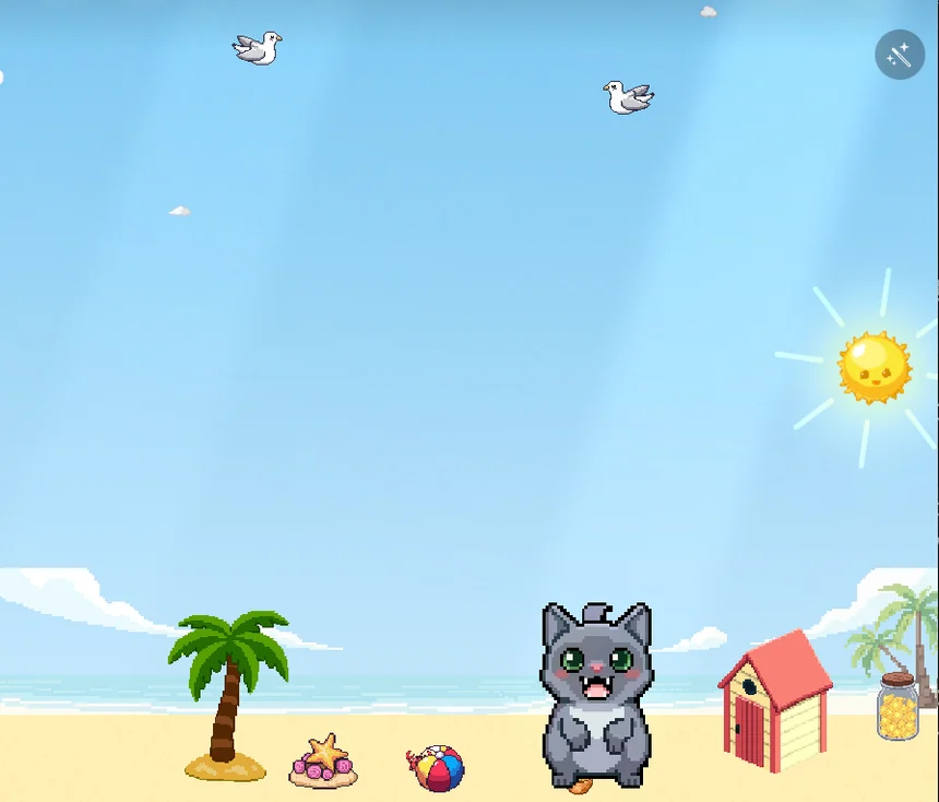 Ein Nibbii-Haustier in der Welt Strand
